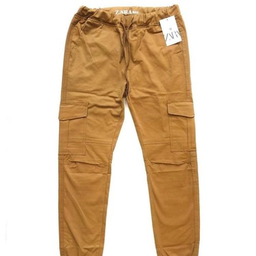 Cotton Plain Cargo Pants With 6 Pockets