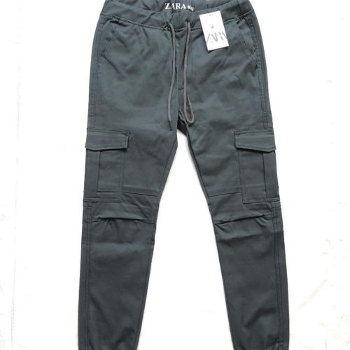 Cotton Plain Cargo Pants With 6 Pockets