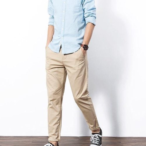 Men's Cotton Jeans Pants, Beige